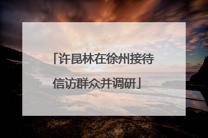 许昆林在徐州接待信访群众并调研