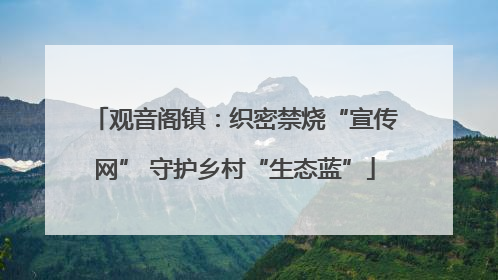 观音阁镇：织密禁烧“宣传网” 守护乡村“生态蓝”