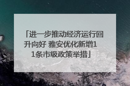 进一步推动经济运行回升向好 雅安优化新增11条市级政策举措