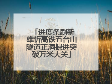 进度条刷新 雄忻高铁五台山隧道正洞掘进突破万米大关