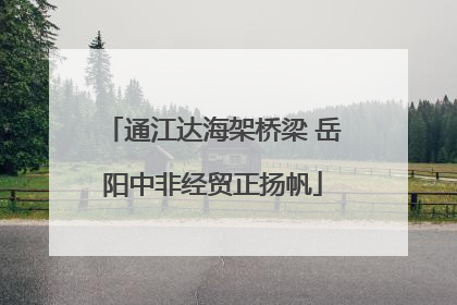 通江达海架桥梁 岳阳中非经贸正扬帆