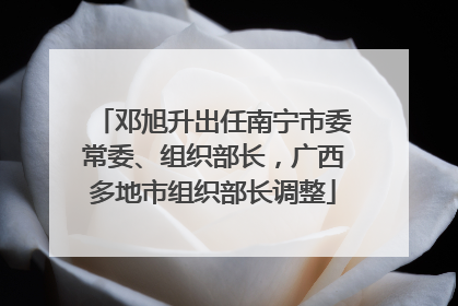 邓旭升出任南宁市委常委、组织部长，广西多地市组织部长调整