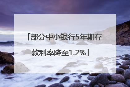 部分中小银行5年期存款利率降至1.2%