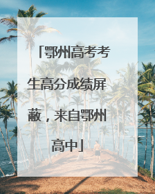 鄂州高考考生高分成绩屏蔽，来自鄂州高中