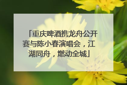 重庆啤酒携龙舟公开赛与陈小春演唱会，江湖同舟，燃动全城
