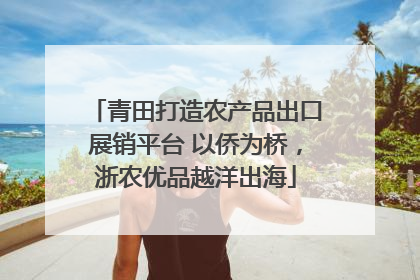 青田打造农产品出口展销平台 以侨为桥，浙农优品越洋出海
