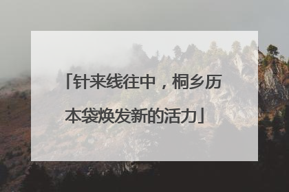 针来线往中，桐乡历本袋焕发新的活力