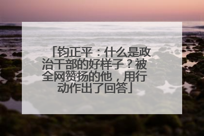 钧正平：什么是政治干部的好样子？被全网赞扬的他，用行动作出了回答