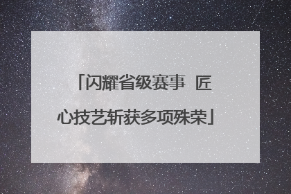 闪耀省级赛事  匠心技艺斩获多项殊荣