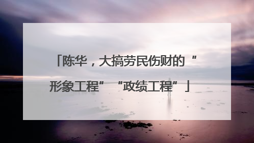 陈华，大搞劳民伤财的“形象工程”“政绩工程”