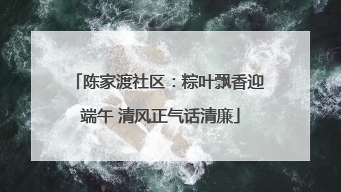 陈家渡社区：粽叶飘香迎端午 清风正气话清廉