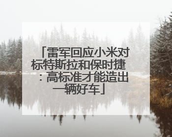 雷军回应小米对标特斯拉和保时捷：高标准才能造出一辆好车