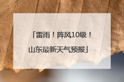 雷雨！阵风10级！山东最新天气预报