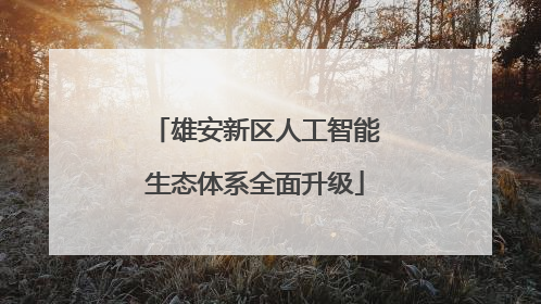 雄安新区人工智能生态体系全面升级