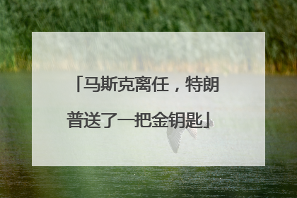 马斯克离任，特朗普送了一把金钥匙