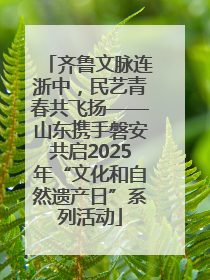 齐鲁文脉连浙中，民艺青春共飞扬——山东携手磐安共启2025年“文化和自然遗产日”系列活动