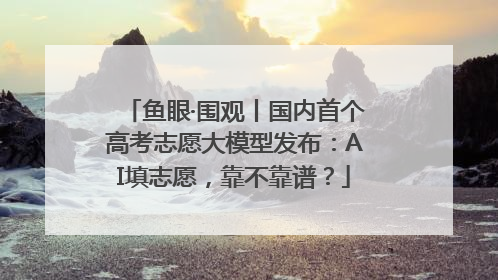 鱼眼·围观丨国内首个高考志愿大模型发布：AI填志愿，靠不靠谱？