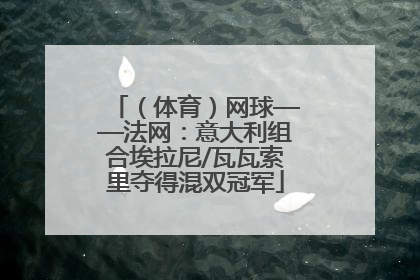 （体育）网球——法网：意大利组合埃拉尼/瓦瓦索里夺得混双冠军