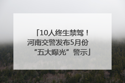10人终生禁驾！河南交警发布5月份“五大曝光”警示