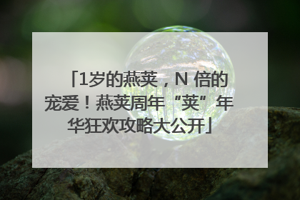 1岁的燕荚，N 倍的宠爱！燕荚周年“荚”年华狂欢攻略大公开