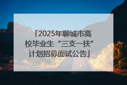 2025年聊城市高校毕业生“三支一扶”计划招募面试公告