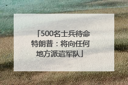 500名士兵待命 特朗普：将向任何地方派遣军队