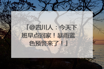 @四川人：今天下班早点回家！暴雨蓝色预警来了！