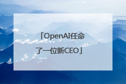OpenAI任命了一位新CEO